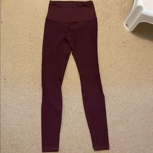 Maroon lululemon high waisted size 6 leggings